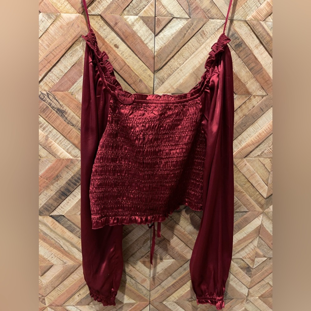 Japna Ruched Satin Top - Picture 4 of 10